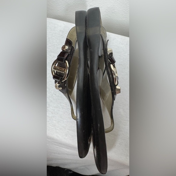 Stuart Weitzman Jelly Thong Tortoiseshell Pattern Brown Black Sandals Size 8 - Picture 10 of 12